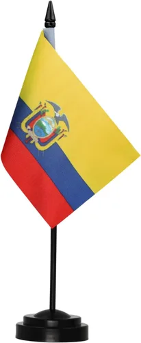 Miniatura 9 de Anley Juego de Bandera de Escritorio Deluxe de México - Bandera de Escritorio Mexicana en Miniatura de 6 x 4 Pulgadas con Poste Sólido de 12
