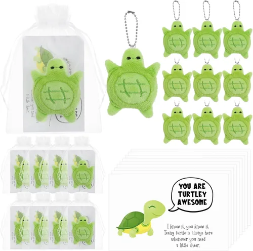 Miniatura 8 de RoundFunny 6 juegos de llaveros de abeja de peluche de 5 pulgadas con tarjetas inspiradoras y bolsas de organza para bodas, regalos de fiesta
