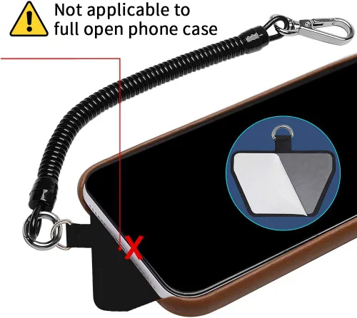 Miniatura 4 de Doormoon - Cordón para teléfono con parche, correas elásticas universales y anclaje para funda de teléfono para anti-caída al aire libre para esquí