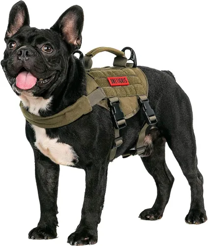 Miniatura 11 de Arnés táctico para perro, chaleco Milltary con mango vertical duradero para perros XXS Marrón