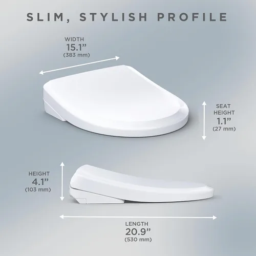 Miniatura 8 de TOTO® WASHLET®+ S7 - Asiento electrónico de inodoro con bidé con limpieza de varilla EWATER+® y taza clásica, alargado, color blanco algodón