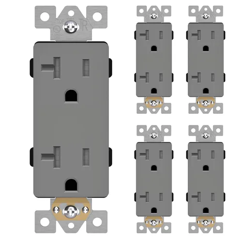 Miniatura 52 de LIDER LR15-TR-GD5P - Receptáculo decorativo mate c/tapa frontal intercambiable, tomacorriente a prueba de manipulaciones/niños, autoconexión a Dorado