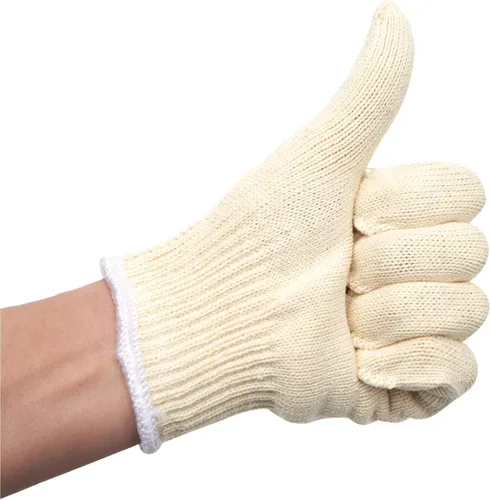 Miniatura 2 de Guantes de seguridad de algodón blanco para barbacoa, guantes de trabajo a la parrilla, guantes de trabajo para hombres y mujeres, algodón de punto