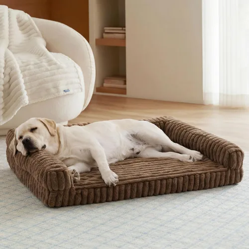 Miniatura 33 de Bedsure - Cama ortopédica para perros medianos, camas impermeables de espuma viscoelástica medianas con lados, sofá de espuma de nido de abeja