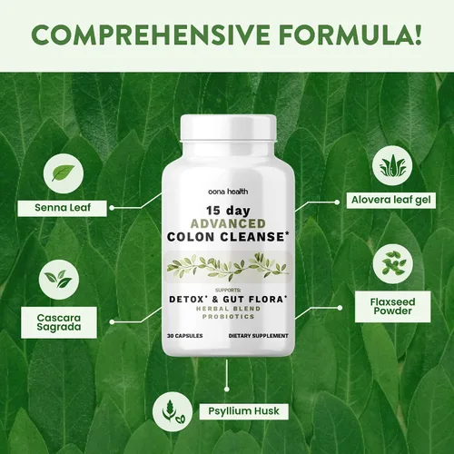 Miniatura 4 de Limpieza avanzada de colon de 15 días, probióticos y hierbas naturales, apoya la desintoxicación y la flora intestinal para mujeres y hombres