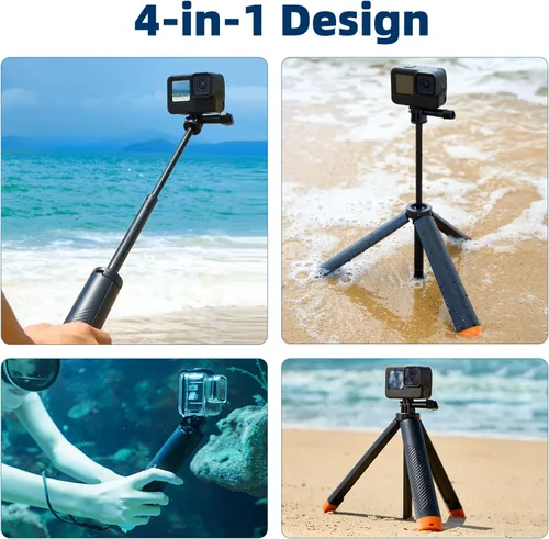 Miniatura 4 de AFAITH 4 en 1 selfie stick flotante agarre de mano trípode impermeable extensible monopie para GoPro Hero 13/12/11/10/9/8/DJI OSMO Action 6/5