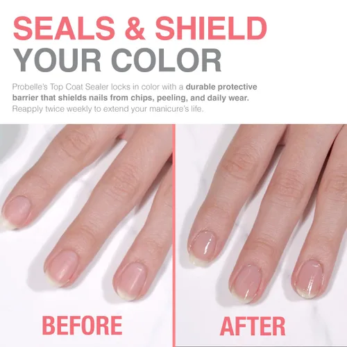 Miniatura 3 de Probelle Sellador de capa superior, capa superior de esmalte de uñas de secado rápido, acabado de uñas brillante de alto brillo