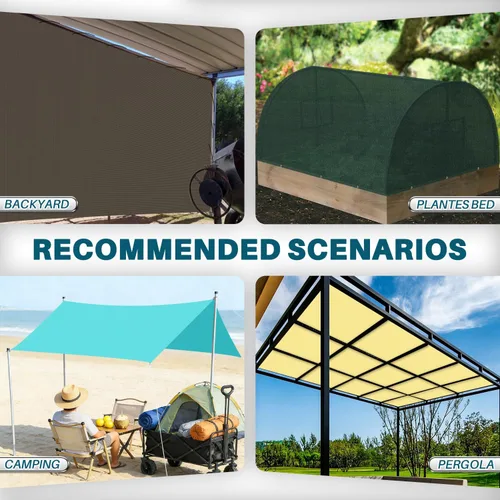 Miniatura 6 de COARBOR Toldo de tela para exteriores, 12 x 55 pies, para bricolaje, pérgola, cochera, patio, terraza, jardín, invernadero, balcón, color marrón