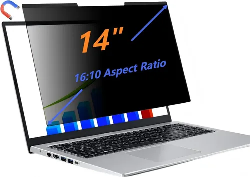 Pantalla magnética de privacidad de 14 pulgadas, adecuada para portátiles con un filtro antideslumbrante desmontable 16:10, reduce la luz