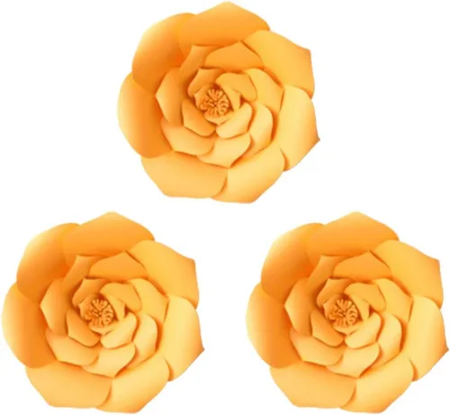 Miniatura 17 de Decoración de flores de papel gigantes para boda, fiesta, telón de fondo de flores, flores hechas a mano para guardería, decoración de pared de Crema