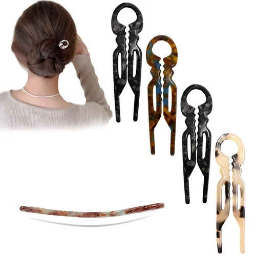 Miniatura 10 de 4 horquillas francesas de prestigio para mujer, accesorios para el cabello con diseño dentado antideslizante, ángulo curvado para un mejor ajuste