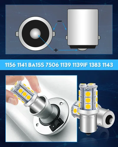 Miniatura 7 de Bombilla LED 1156 1141 de 10V-30V CA/CC súper brillante blanco cálido 1073 7506 BA15S bombillas de repuesto para RV caravana cámper remolque