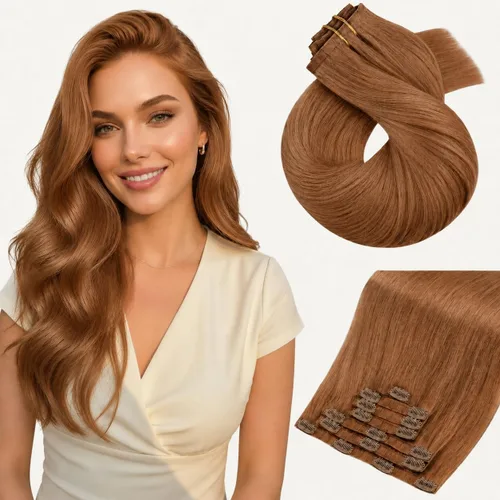 Miniatura 25 de Moresoo Genius - Extensiones de cabello humano real con clip, color negro azabache, invisibles, sin costuras, de trama de piel sintética