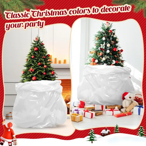 Miniatura 6 de Windyun 6 fundas para árbol de Navidad de 9 x 6 pies, bolsas de almacenamiento para árboles de hasta 9 pies de alto (blanco)