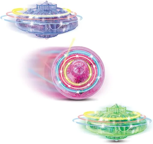Miniatura 5 de Geospace Super Sonic LED Auto Spinnerz - Top giratorio autoalimentado (paquete de 2 en varios colores)
