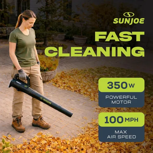 Miniatura 3 de Sun Joe Soplador de turbina compacto inalámbrico IONMAX de 24V-TB-LTE de 24 V, velocidad de aire de 100 MPH, flujo de aire de 280 CFM, batería