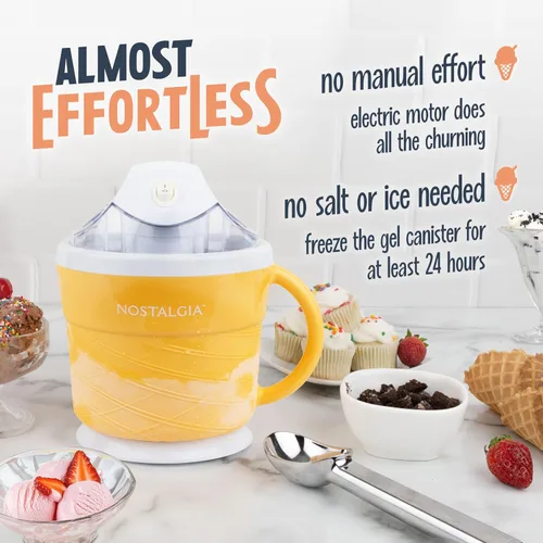 Miniatura 4 de Nostalgia Máquina Eléctrica para Hacer Helado - Máquina de Helado Suave al Estilo Antiguo Prepara Yogur Congelado o Gelato en Minutos - Divertido