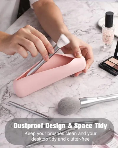 Miniatura 17 de FERYES Soporte para brochas de maquillaje de viaje, Negro, L, Simplicidad