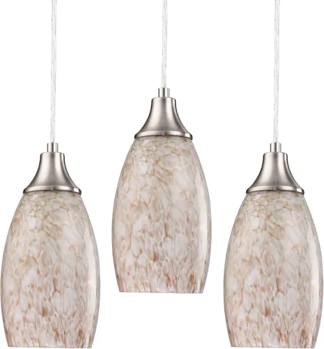 Miniatura 13 de karyfine Mini lámparas colgantes de vidrio artístico para isla de cocina, hechas a mano en color teja con vidrio dorado, iluminación colgante