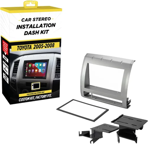 Scosche TA2053B Kit de instalación de radio de doble DIN Compatible con modelos seleccionados de Toyota Tacoma 2005-2008 - Kit de instalación de