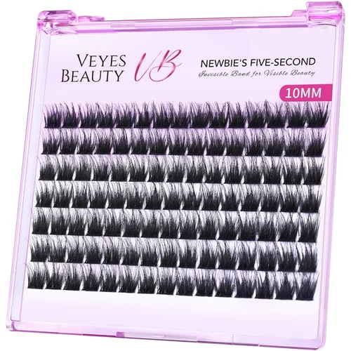 Miniatura 14 de VEYESBEAUTY Xtreme - Extensiones de pestañas individuales esponjosas, pestañas de volumen en capas 3D, banda delgada e invisible, pestañas de visón