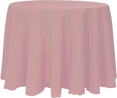 Miniatura 45 de ULTIMATE TEXTILE Mantel redondo de lino de poliéster de 120 pulgadas, color rosa neón