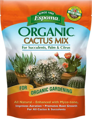Espoma Mezcla de tierra orgánica para macetas, suelo natural y orgánico para cactus, suculentas, palmeras y cítricos cultivados en contenedores