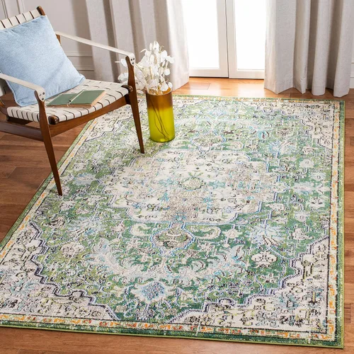 Miniatura 49 de SAFAVIEH Colección Madison MAD447B - Tapete bohemio con medallón antiguo y elegante, no desprende pelusa, para la sala, dormitorio, comedor