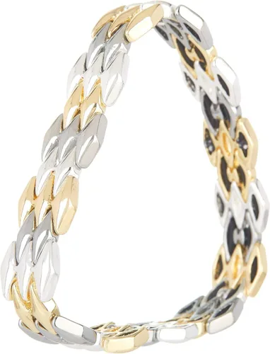 Miniatura 2 de NINE WEST Pulsera elástica geométrica en caja, plataorohematita tricolor, Metal, Sin gemas.