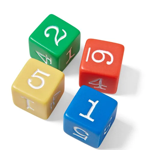 Miniatura 6 de hand2mind Dados de plástico con números de color de 3/4 pulgadas (juego de 12)