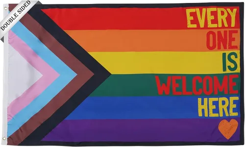 Miniatura 11 de SYII Progress Pride Rainbow LGBT - Bandera de jardín LGBT de 12 x 18 pulgadas, banderas gay transgénero de doble cara para pared de patio al aire