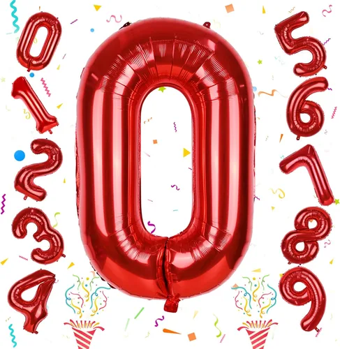 Miniatura 47 de Globos de número azul pastel de 40 pulgadas, globo gigante autoinflable de aluminio número 5 de cumpleaños para niños, globos azul bebé para hombres