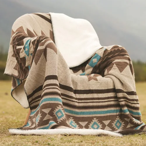 Miniatura 10 de Manta de sherpa boho chic, estampado bohemio vibrante y forro ultrasuave acogedor, elegante y cálida manta de invierno para sofá, cama o decoración