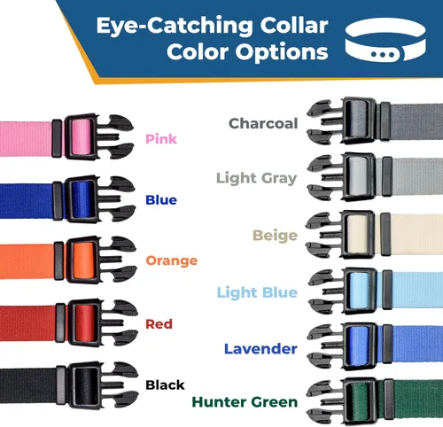 Miniatura 5 de Collar para perros personalizado, collares bordados con nombre de mascota y número de teléfono, azul, negro, rosa, rojo y naranja collares
