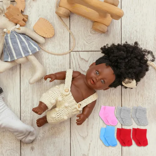 Miniatura 9 de NUOBESTY 6 pares de calcetines de muñeca mini calcetín ropa de bebé figura de acción accesorios para muñeca