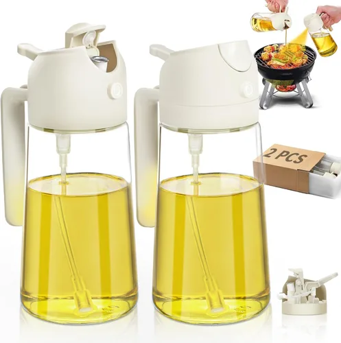 Pulverizador de aceite para cocinar 2 piezas, dispensador de aceite 2 en 1 y rociador de aceites, utensilios de cocina - botella pulverizadora de