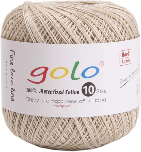 Miniatura 100 de Golo - Bolas de hilo para crochet de algodón tamaño 10, color algodón para crochet D-Fresa D078-fresa