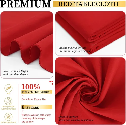 Miniatura 101 de Showgeous Paquete de 4 manteles redondos color rosa intenso de 120 pulgadas de poliéster para mesas redondas, manteles de tela decorativa lavable