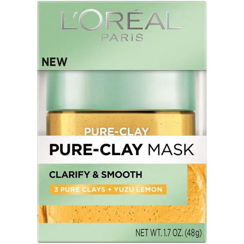 Miniatura 3 de L'Oreal Paris Skincare - Mascarilla de arcilla pura con limón Yuzu para piel áspera para aclarar y suavizar, máscara de arcilla, máscara facial