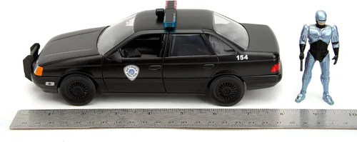 Miniatura 8 de Jada Robocop 35 aniversario 1:24 OCP Ford Taurus - Coche fundido a presión y figura de Robocop de 2.75 pulgadas, juguetes para niños y adultos
