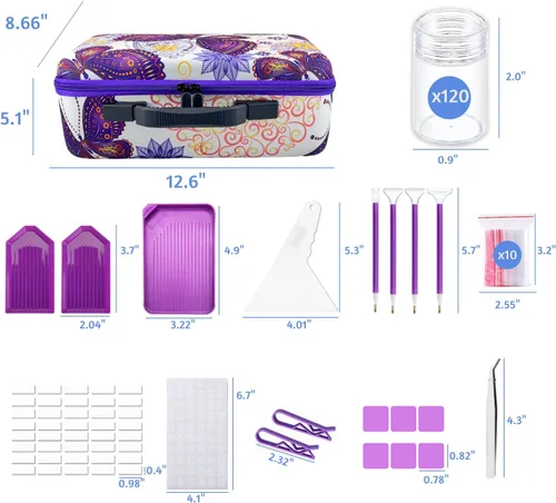 Miniatura 5 de LIRUNQIU Contenedores de almacenamiento de pintura con diamantes, caja de almacenamiento de accesorios y herramientas de arte con diamantes de 120
