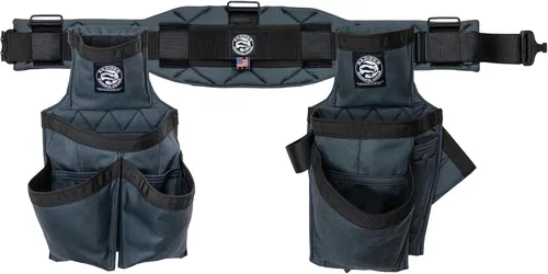 Occidental Leather Badger - Juego de carpintero, grande, gris pistola - 27 bolsillos y soportes para herramientas - Fabricado en EE. UU Gunmetal Grey