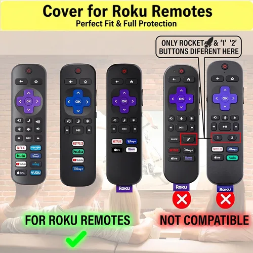 Miniatura 2 de Paquete de 3 fundas para control remoto de Roku, cubierta de batería para TCL Smart TV Streaming Stick, funda protectora de silicona
