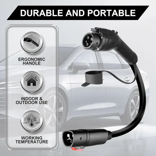 Miniatura 7 de Adaptador EV para Tesla a J1772, Max 40Amp 250V Adaptador de carga portátil Tesla para todos los vehículos eléctricos J1772, compatible