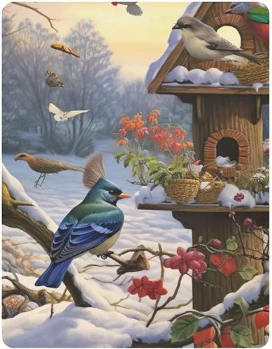 Miniatura 2 de Fitted Crib Sheets Winter Cardinal Tree Snow Baby Crib Sheets for Boy & Girl Toddler Mattress Sheets 21216407