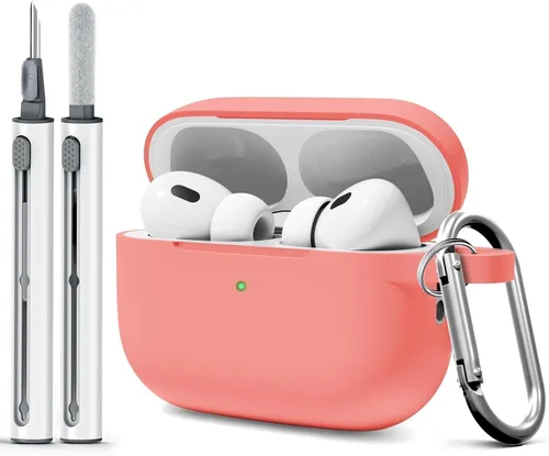 Miniatura 17 de Funda para AirPods Pro 2 con kit de limpieza, compatible con Airpods Pro de 2ª/1ª generación (cable USB-C) con llavero para mujeres y hombres, azul
