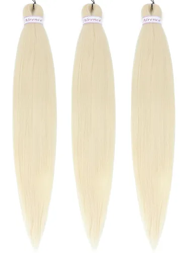 Miniatura 64 de Alrence Cabello estirado para hacer trenzas, trenza larga de 30 pulgadas, 8 paquetes, extensiones profesionales de trenzado de cabello sintético, 1b#