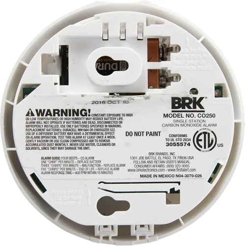 Miniatura 3 de BRK CO250B alarma de monóxido de carbono, CO250B, 120 volts