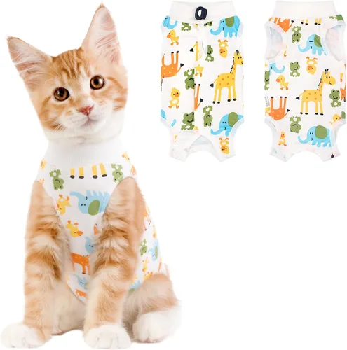 Miniatura 28 de Coppthinktu Traje de recuperación de gato para mujer, mameluco transpirable para después de la cirugía para heridas abdominales o enfermedades