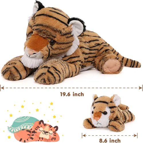 Miniatura 3 de MorisMos Juguetes de Peluche de Tigre - Conjunto Suave de Peluche de Tigre Mamá y Bebés, Tamaño Grande, 20 pulgadas